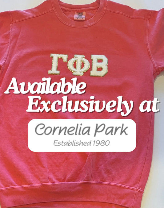 Gamma Phi Beta Chenille Patch Crewneck