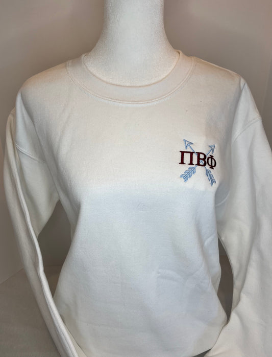 Pi Beta Phi Crewneck with Arrow Embroidery