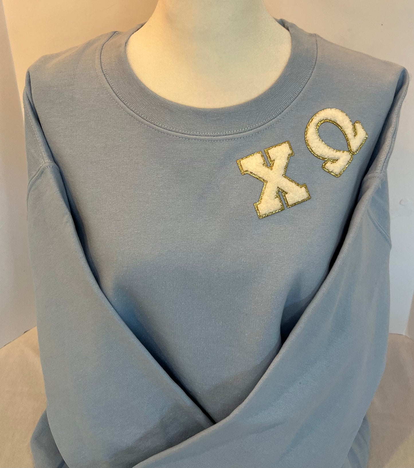 Chi Omega Chenille Patch Crewneck