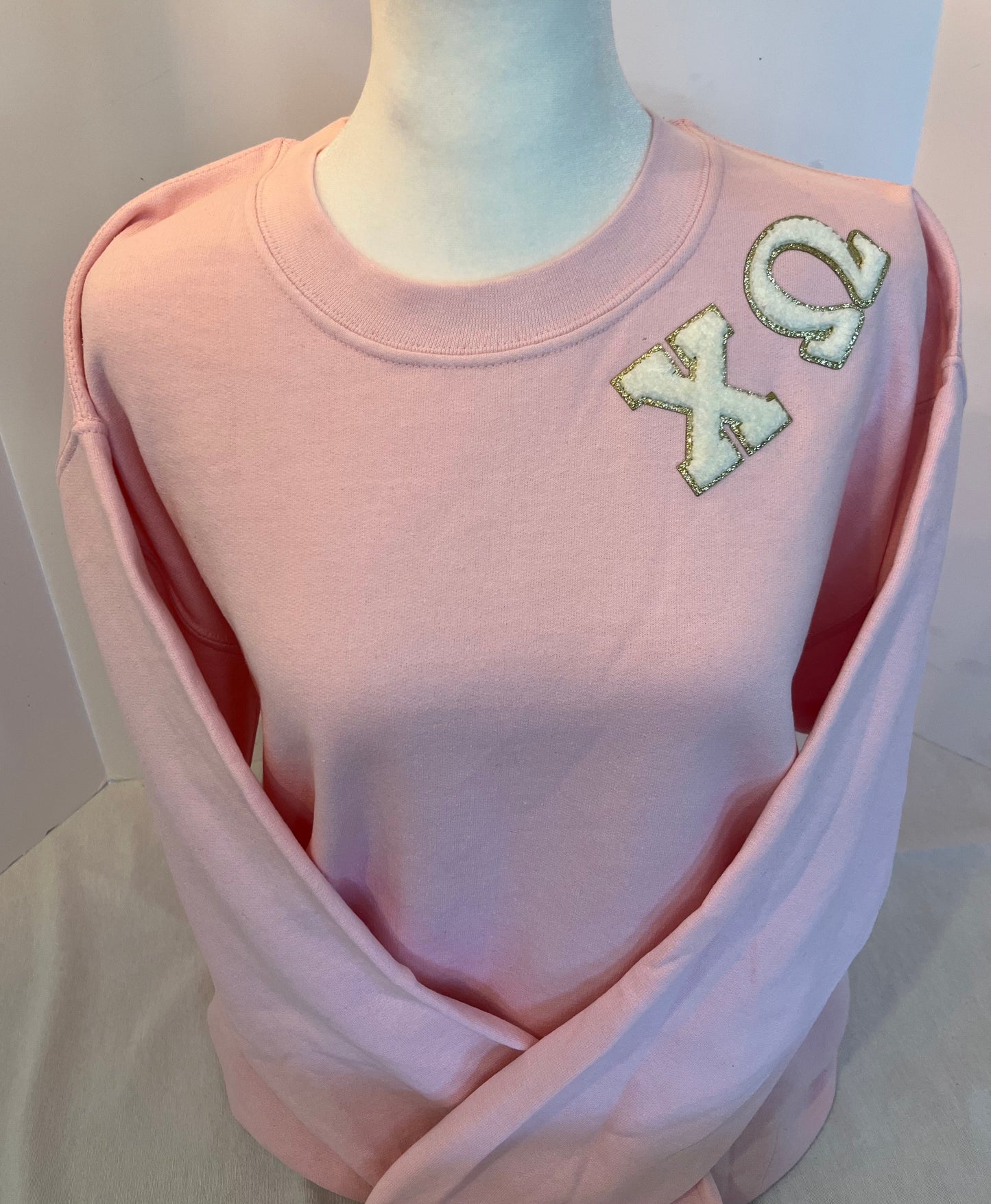 Chi Omega Chenille Patch Crewneck